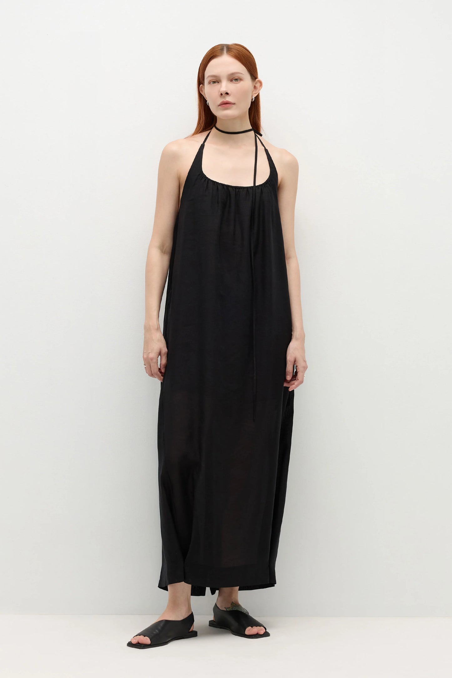 TENCEL LINEN COCOON STRAP MAXI DRESS