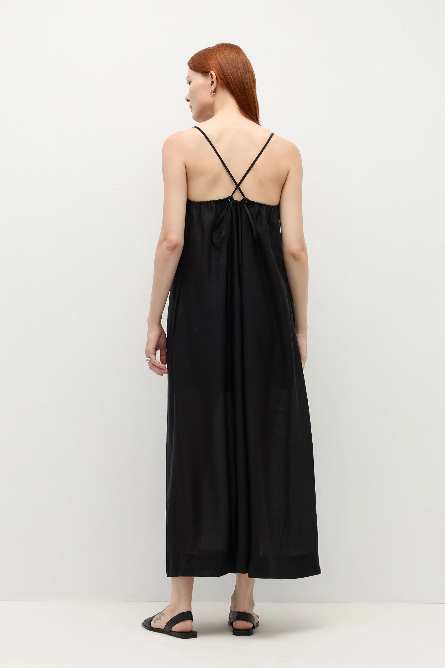 TENCEL LINEN COCOON STRAP MAXI DRESS