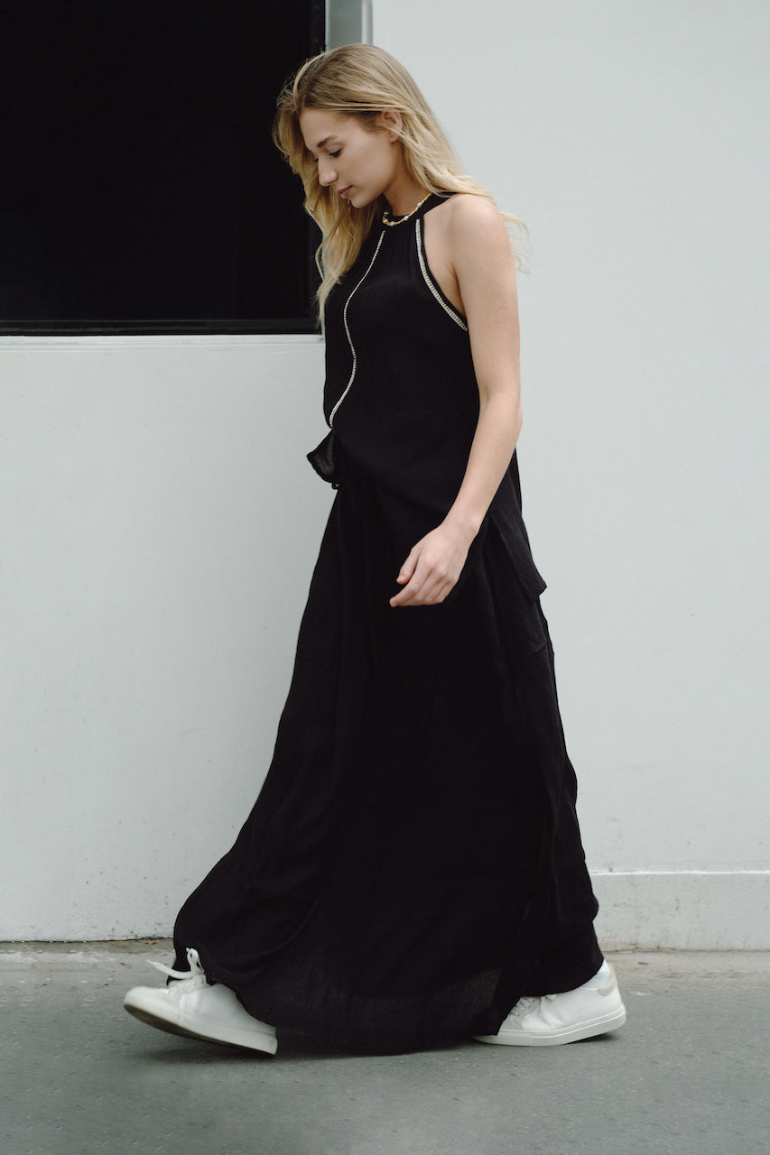 ROMELIE SKIRT 開衩棉麻長裙