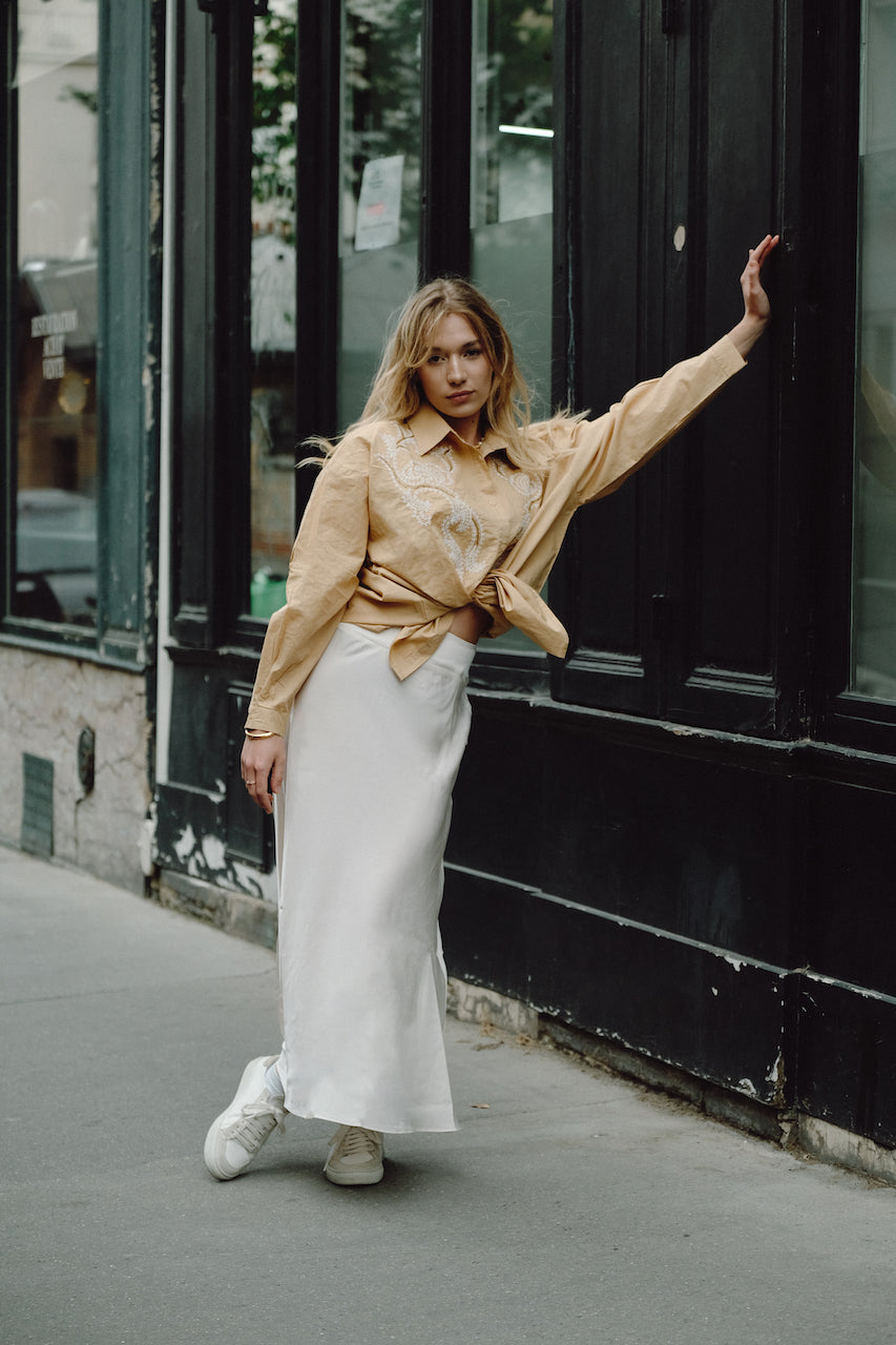 SIMONET EMBROIDERED SHIRT WITH PRINTED 珠珠刺繡襯衫