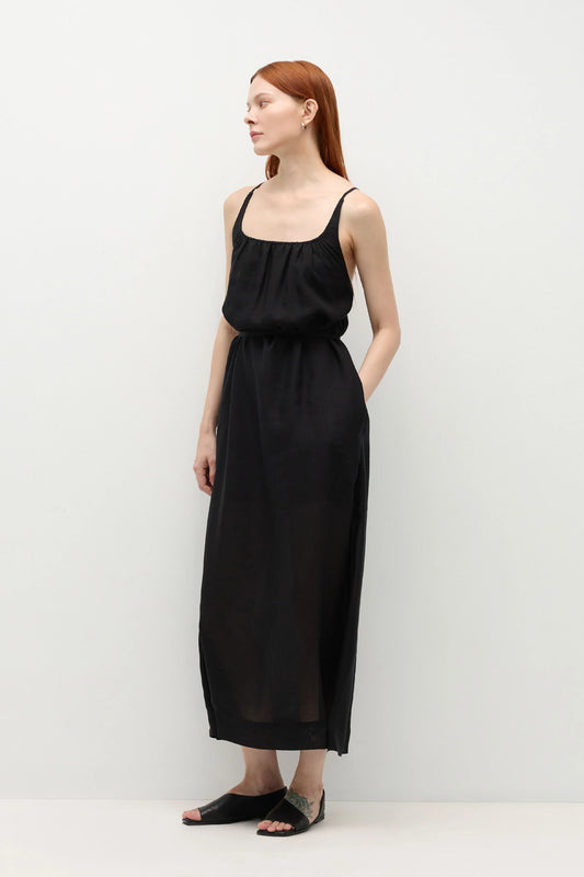 TENCEL LINEN COCOON STRAP MAXI DRESS