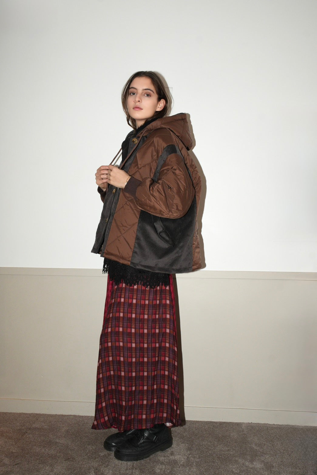 PATTY JACKET 輕羽絨拼接連帽外套