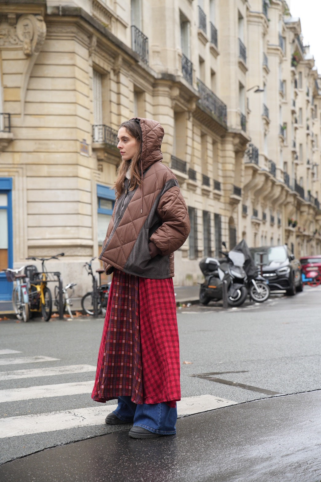PATTY JACKET 輕羽絨拼接連帽外套