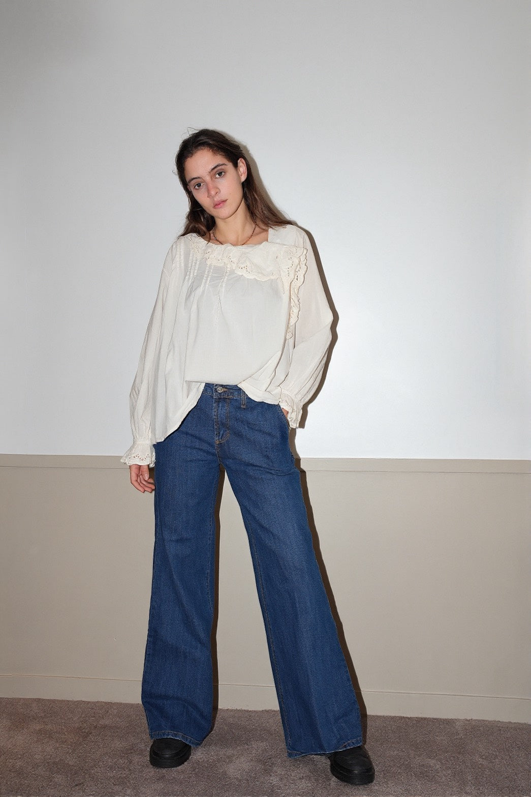 MILLIE SHIRT 復古蕾絲拼接上衣
