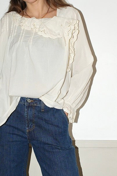 MILLIE SHIRT 復古蕾絲拼接上衣